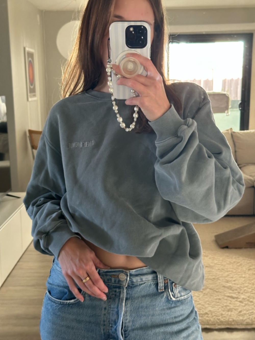 Djerf Avenue Staple Sweatshirt Washed Grey